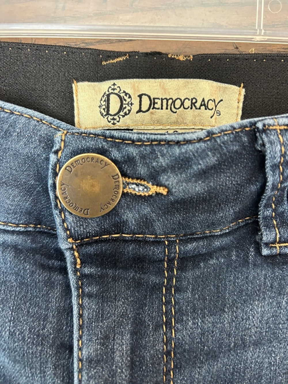 Democracy “Ab” Technology Dark Blue Skinny Jeans, Size 12 - Picture 2 of 8